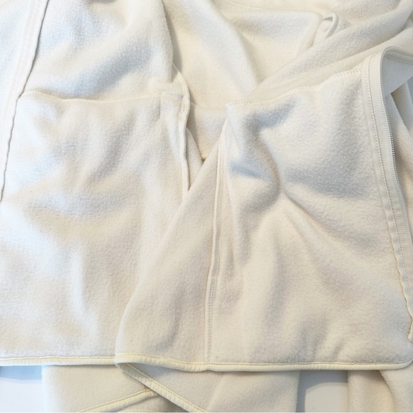 Talbots Fleece Zip Front Ivory Jacket - Medium - Picture 8 of 11